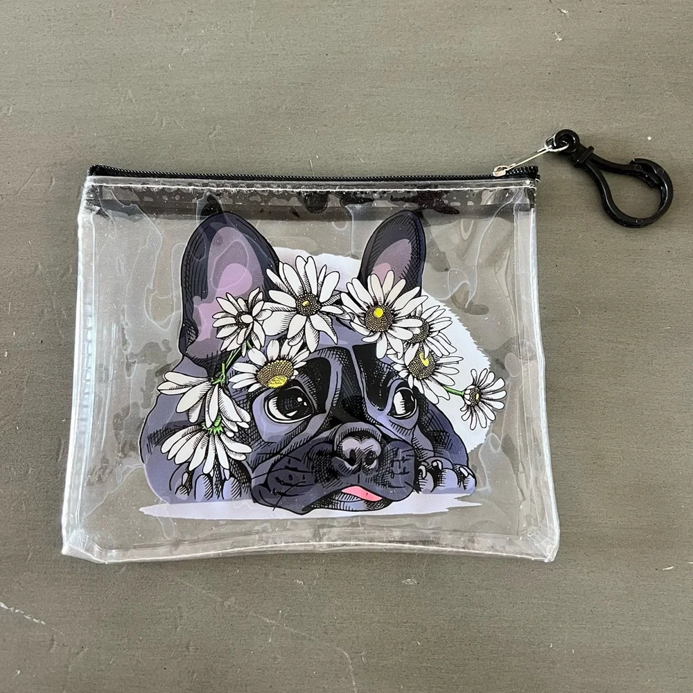 Gray Purple Frenchie Bulldog Whit Daisy Flower Floral Dog 6